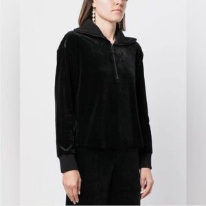 Juicy Couture Black Velvet Zippered Top